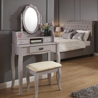 An Image of Prestige Contemporary Dressing Table Set In Grey