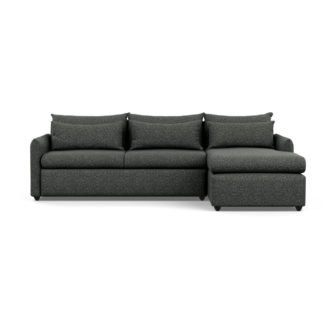 An Image of Heal's Pillow Large Right Hand Corner Chaise Brecon Charcoal Black Feet