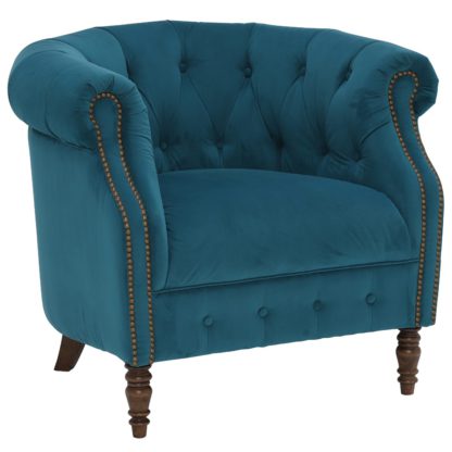 An Image of Ollena Velvet Chair, Plush Mallard