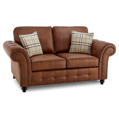 An Image of Oakland Faux Leather 2 Seater Sofa Black