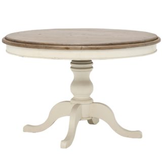 An Image of Carisbrooke Round Dining Table, Stucco White