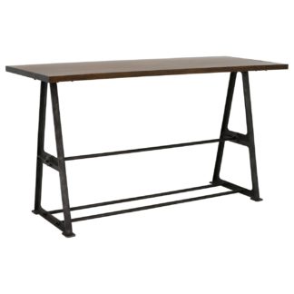 An Image of Bowery Bar Table, Coffee Brown and Rustic Black