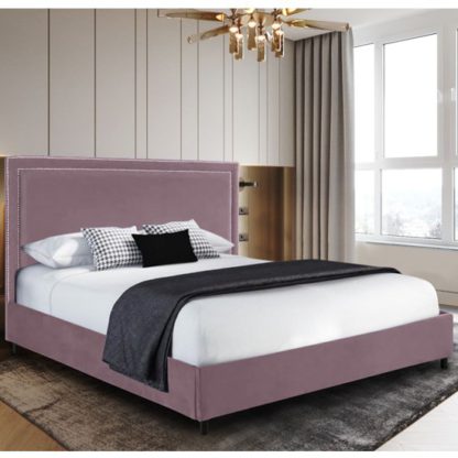 An Image of Sensio Plush Velvet Single Bed In Pink