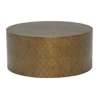 An Image of Tolfa Drum Coffee Table, Brass