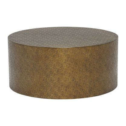 An Image of Tolfa Drum Coffee Table, Brass