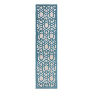 An Image of Oro Geometric Runner Oro Blue