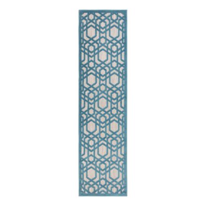 An Image of Oro Geometric Runner Oro Blue