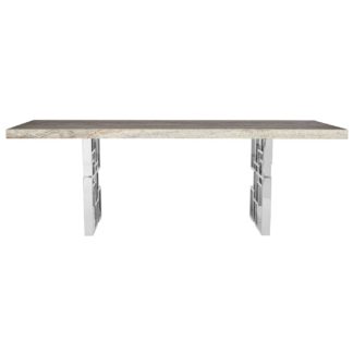 An Image of Windows Dining Table, Glam Travertine