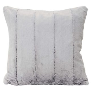 An Image of Silver Grey Faux Fur Cushion