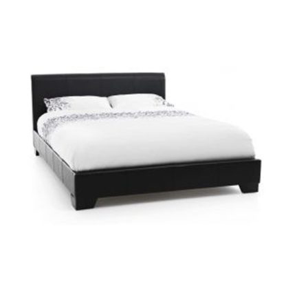 44076628c6621fd33a82273262d2bd96ec44bcbf79373996cf5261827e673dc8.jpg An Image of Parma Faux Leather Small Double Bed In Black