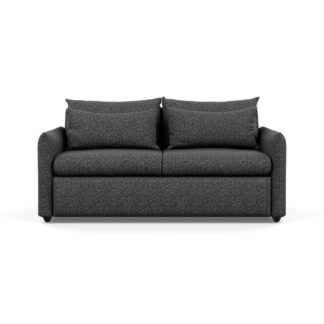 An Image of Heal's Pillow 3 Seater Sofa Brecon Charcoal Black Feet