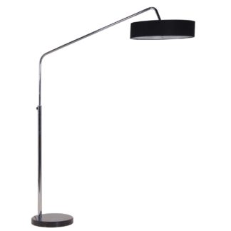 An Image of Oversized Arc Floor Lamp, Black and Chrome