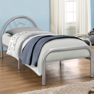 An Image of Solo Silver Finish Metal Bed Frame - 3ft Single