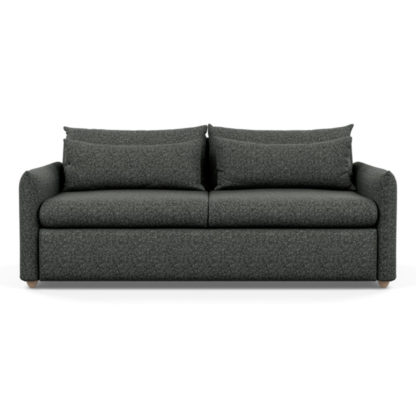 An Image of Heal's Pillow 4 Seater Sofa Brecon Charcoal Black Feet