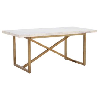 An Image of Nola Dining Table, White Marble