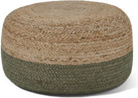 An Image of Elian Pouffe, Tonal Green Jute