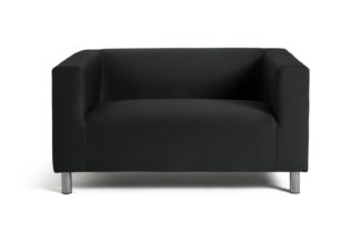 An Image of Argos Home Moda Compact 2 Seater Fabric Sofa - Black
