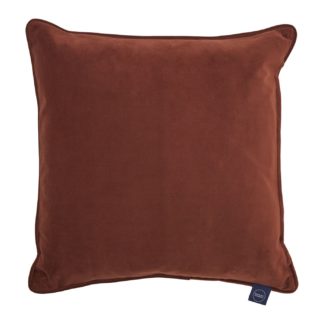 An Image of Plush Velvet Cushion, Terracotta