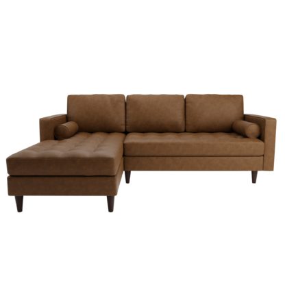 An Image of Zoe Boucle Left Hand Corner Sofa Tan (Brown)