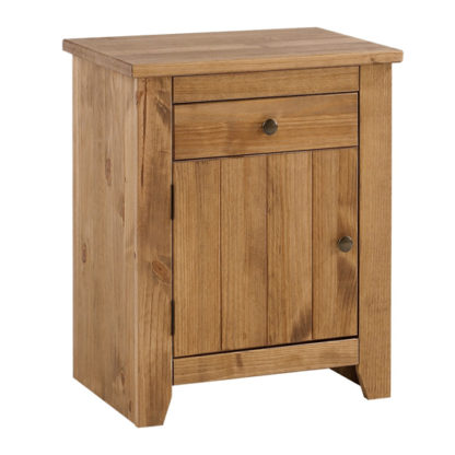 An Image of Pascal Bedside Cabinet In Pine With 1 Door And Drawer
