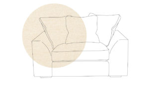 An Image of Heal's Cumulus Loveseat Cotton Grain Black Feet