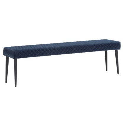 An Image of Rivington 160cm Bench, Blue Velvet