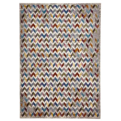 An Image of 16th Avenue 36A MultiColoured Rug Grey, Blue, Green and Brown