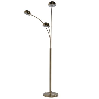 An Image of 3 Arm Brushed Brass Floor Lamp