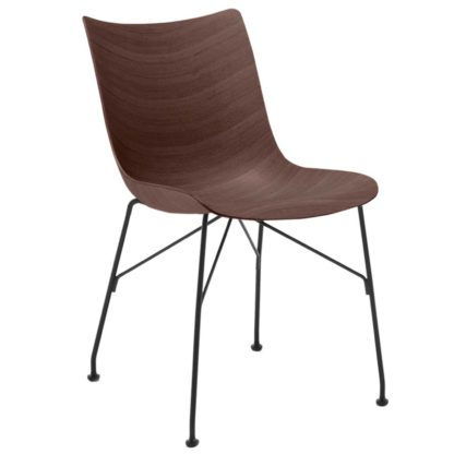 An Image of Kartell Smartwood Dining Chair, Dark Wood