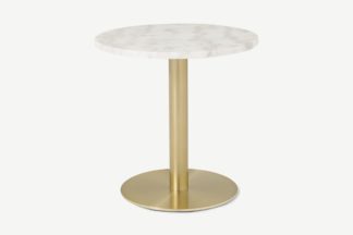 An Image of Corby Side Table, White Marble & Brushed Brass