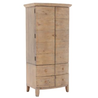 An Image of Lewes Reclaimed Wood Small Wardrobe, Wheat
