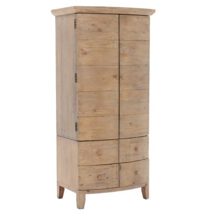 An Image of Lewes Reclaimed Wood Small Wardrobe, Wheat