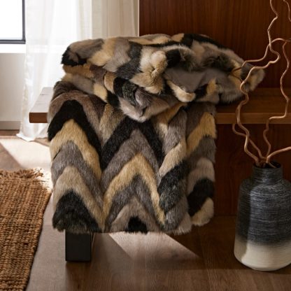 An Image of Eska Monochrome Throw Black and white