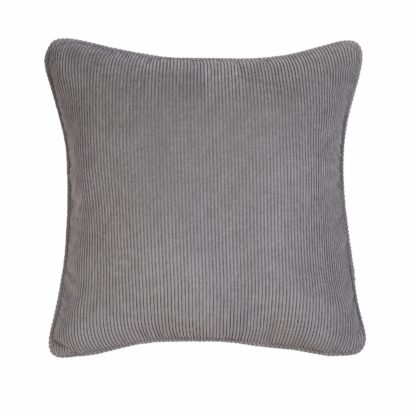 An Image of Corduroy Cushion - 43x43cm - Charcoal