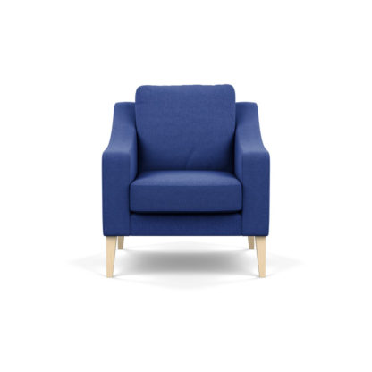 An Image of Heal's Richmond Armchair Brushed Cotton Cadet Black Feet