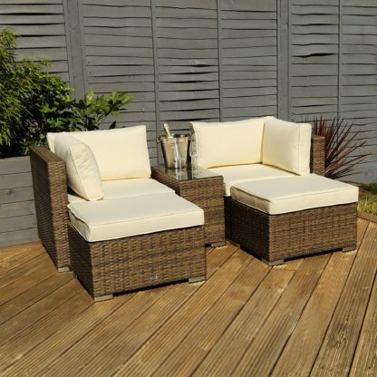 An Image of Multifunctional 2 Seater Natural Lounge Set Natural