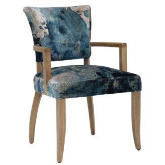 An Image of Timothy Oulton Mimi Dining Chair with Arms, Faded and Degraded Melting Paisley
