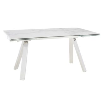 An Image of Ginostra Extending Dining Table, White Marble