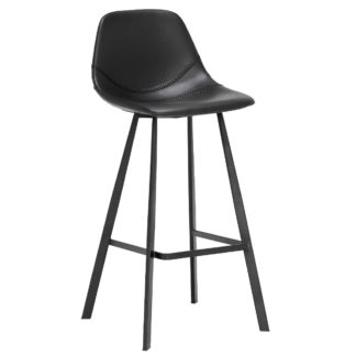 An Image of Fiori Bar Stool, Black