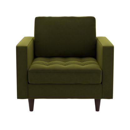 536fcb98554e5be075955caf075522f0f95e529128e98316ba21aa0cd9b82e47.jpg An Image of Zoe Velvet Armchair Luxe Navy