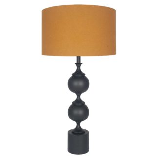 An Image of Tall Matte Black Table Lamp, Mustard Shade