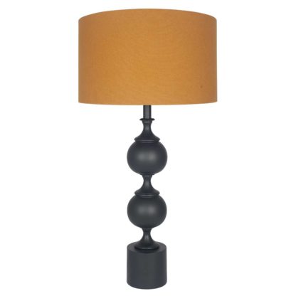An Image of Tall Matte Black Table Lamp, Mustard Shade
