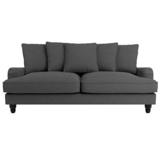 An Image of Beatrice Scatter Back Fabric 3 Seater Sofa Bed Charcoal