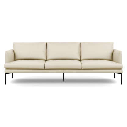 An Image of Heal's Matera 4 Seater Sofa Leather Grain Chocolate 066 Black Feet