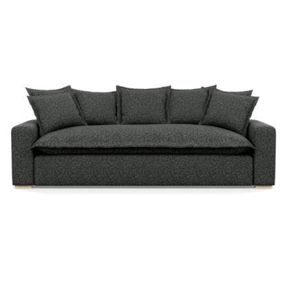 An Image of Heal's Brompton 4 Seater Sofa Brecon Charcoal Black Feet