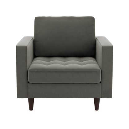 55d3e80efc926b9ffed7fdf9b2c541d725e6b09e86ae2293c60019f905a9299e.jpg An Image of Zoe Velvet Armchair Luxe Navy