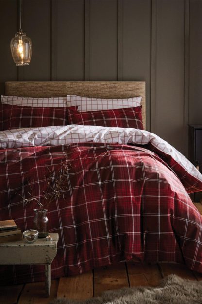 An Image of Brushed Tartan King Duvet Set