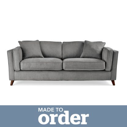 An Image of Arabella 3 Seater Sofa Brushed Plain Fabric Brushed Plain Cobalt