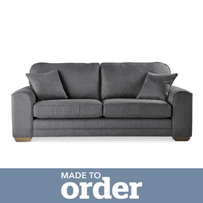 An Image of Morello 3 Seater Sofa Brushed Plain Fabric Brushed Plain Cobalt