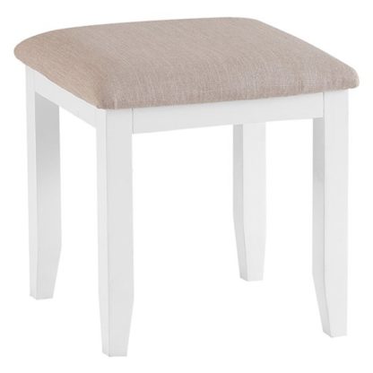 An Image of Tyler Wooden Dressing Stool In White